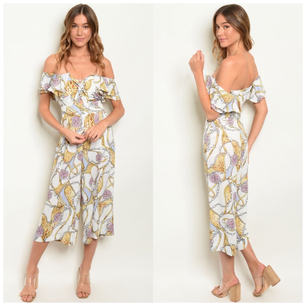 3-PACK Off White Chain Print Jumpsuit